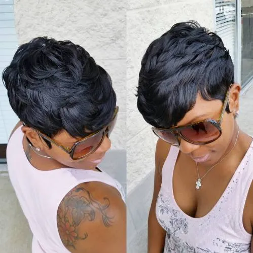 4 choppy black pixie haircut